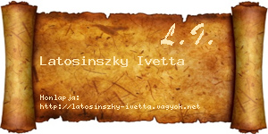 Latosinszky Ivetta névjegykártya